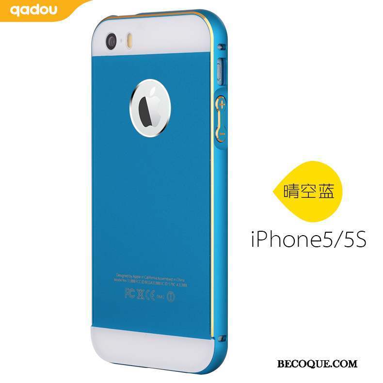 iPhone 5/5s Coque De Téléphone Étui Tendance Border Bleu Métal