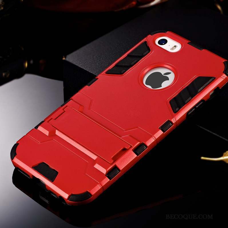 iPhone 5/5s Coque Incassable Tendance Délavé En Daim Créatif Simple Rouge