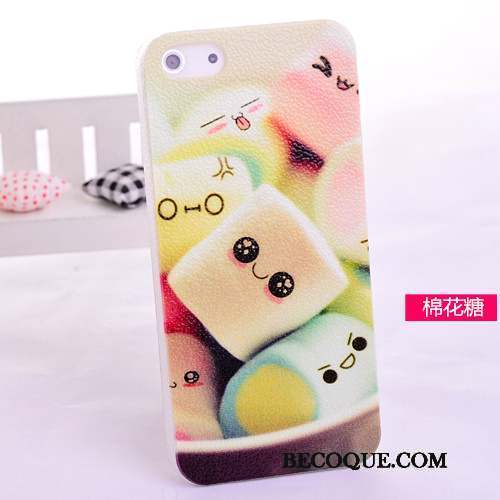 iPhone 5/5s Coque Peinture Dessin Animé Cuir Protection Jaune Étui