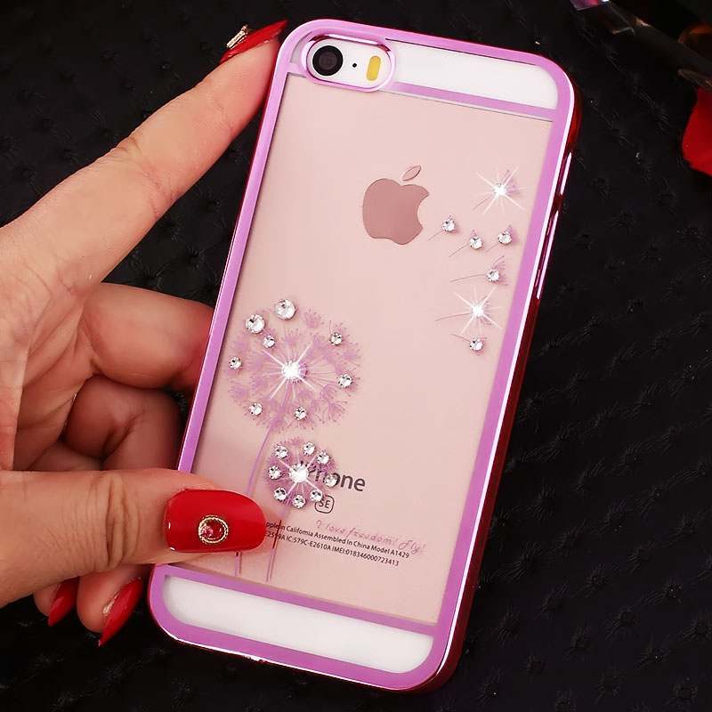 iPhone 5/5s Coque Rouge Protection Étui Strass Difficile Tendance