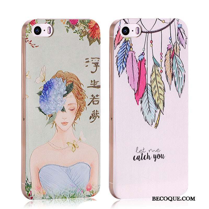 iPhone 5/5s Coque Support Fluide Doux Rose Étui Charmant Silicone