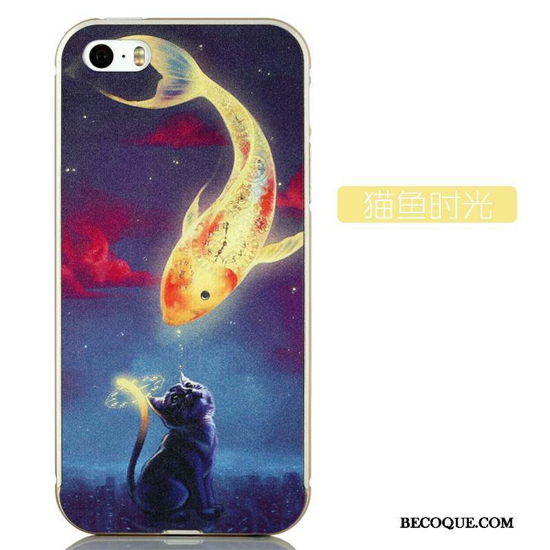 iPhone 5/5s Coque Tout Compris Incassable Dessin Animé Gaufrage Violet Métal