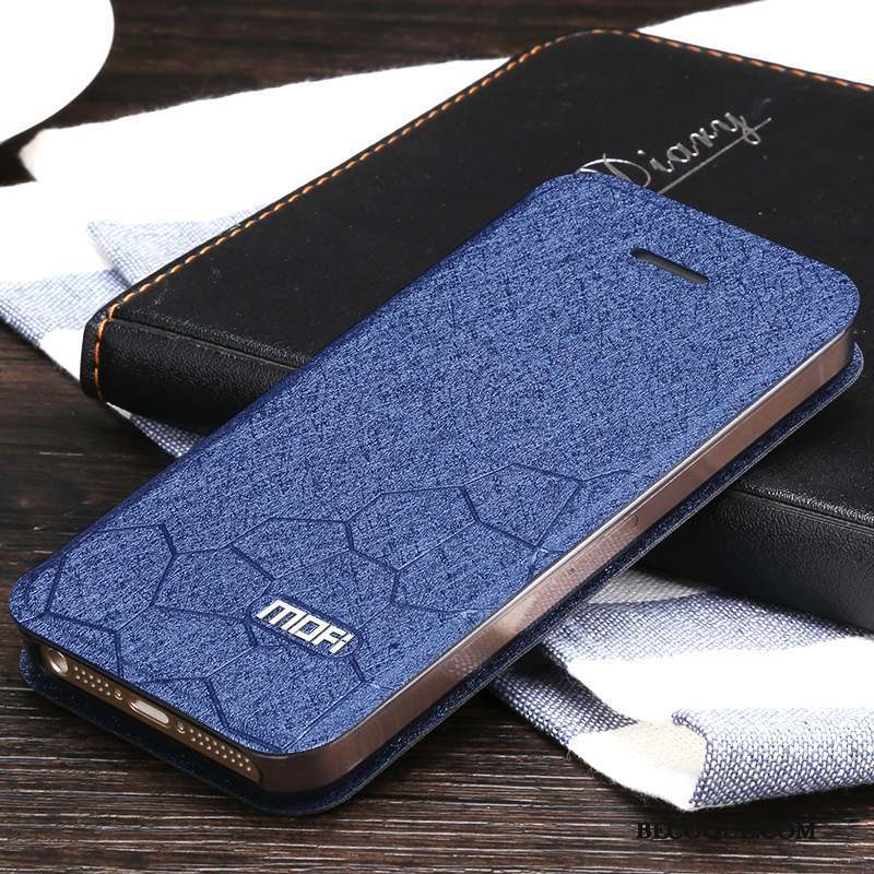 iPhone 5/5s Tendance Coque De Téléphone Housse Incassable Étui En Cuir Bleu