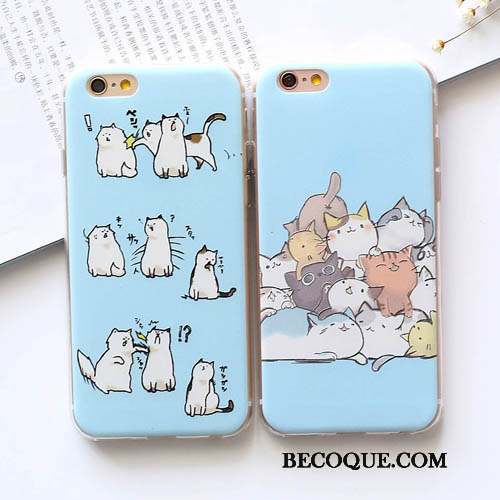 iPhone 5/5s Étui Art Chat Coque De Téléphone Bleu Fluide Doux