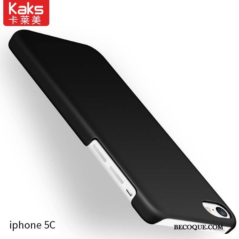 iPhone 5c Coque Noir Étui Très Mince Délavé En Daim Difficile Protection