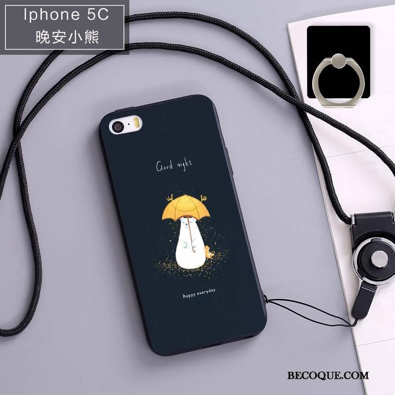 iPhone 5c Étui Protection Coque De Téléphone Fluide Doux Ornements Suspendus Noir