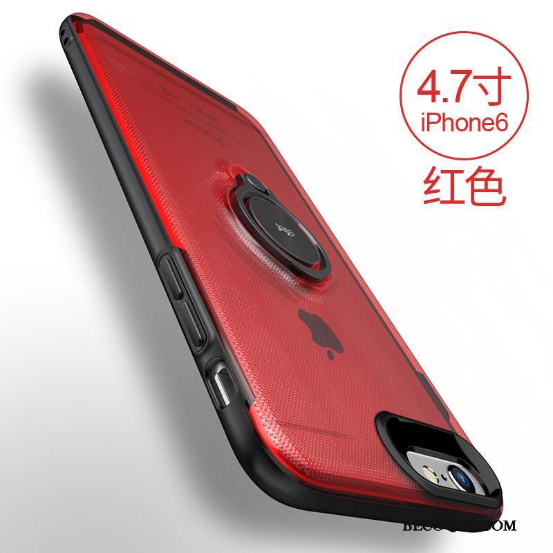 iPhone 6/6s Coque Anneau Silicone Rouge Support Étui Une Agrafe