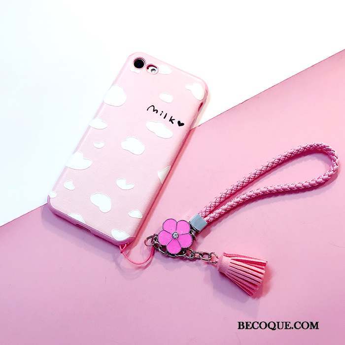 iPhone 6/6s Coque Bovins Incassable Blanc Rose Silicone Étui