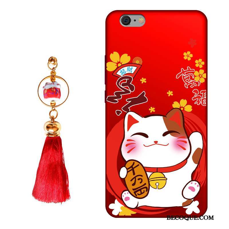 iPhone 6/6s Coque Chat Richesse Rouge Étui Nouveau Silicone