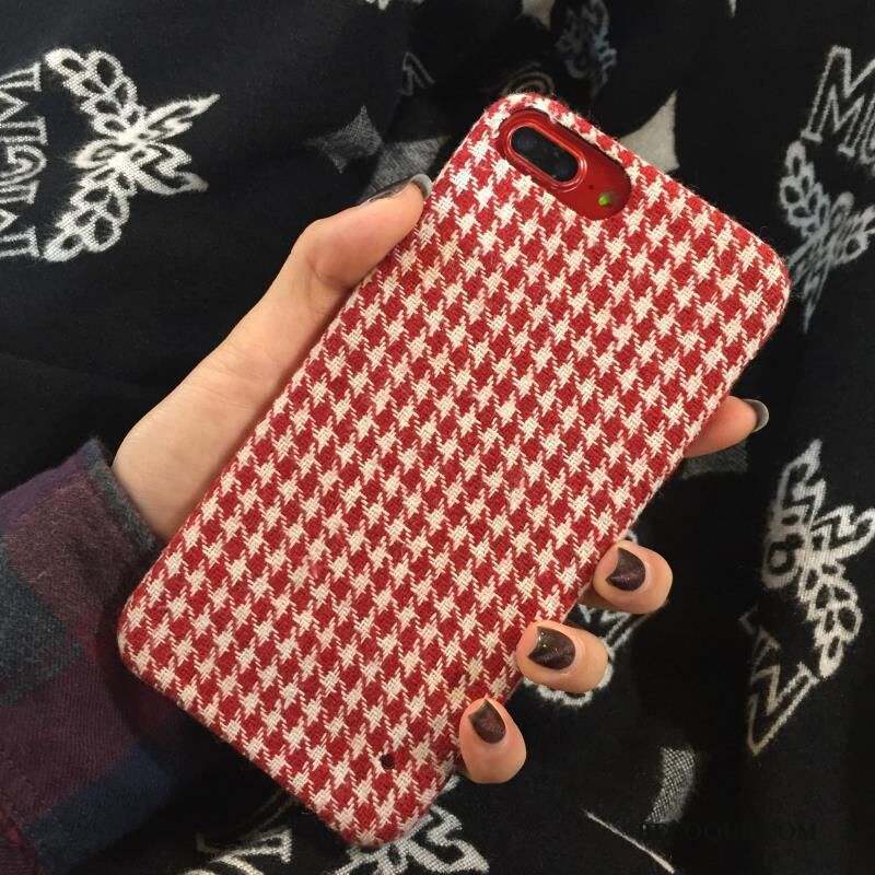 iPhone 6/6s Coque De Téléphone Créatif Plaid Tissu Oiseau Rouge