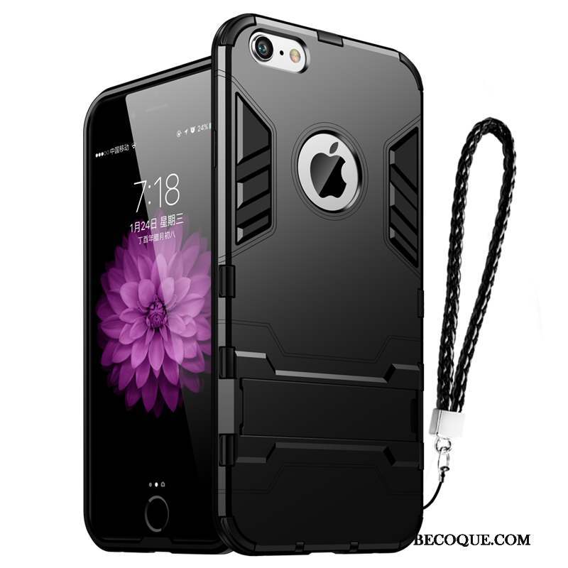 iPhone 6/6s Coque Tout Compris Nouveau Tendance Silicone Noir Étui