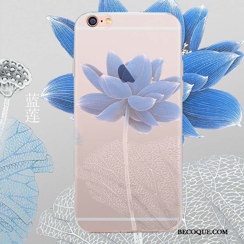 iPhone 6/6s Coque Transparent Étui Difficile Protection Bleu