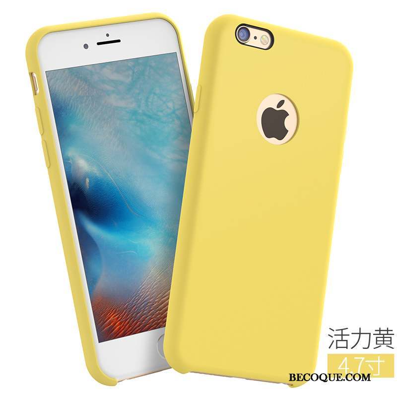 iPhone 6/6s Incassable Coque De Téléphone Délavé En Daim Jaune Silicone Modèle