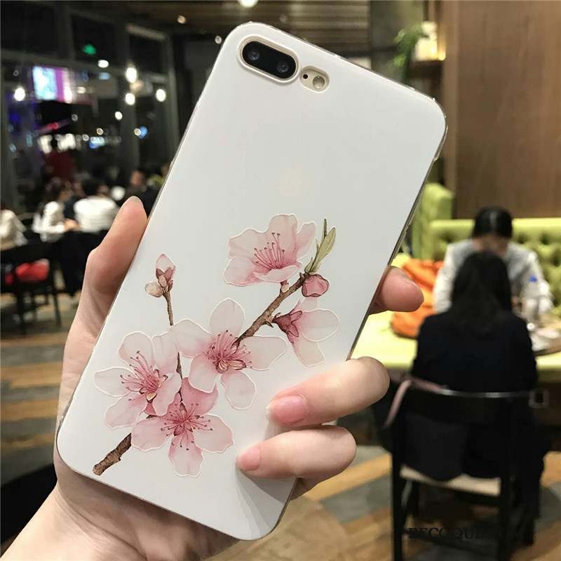 iPhone 6/6s Plus Coque Fluide Doux Incassable Étui Tendance Fleur Vintage