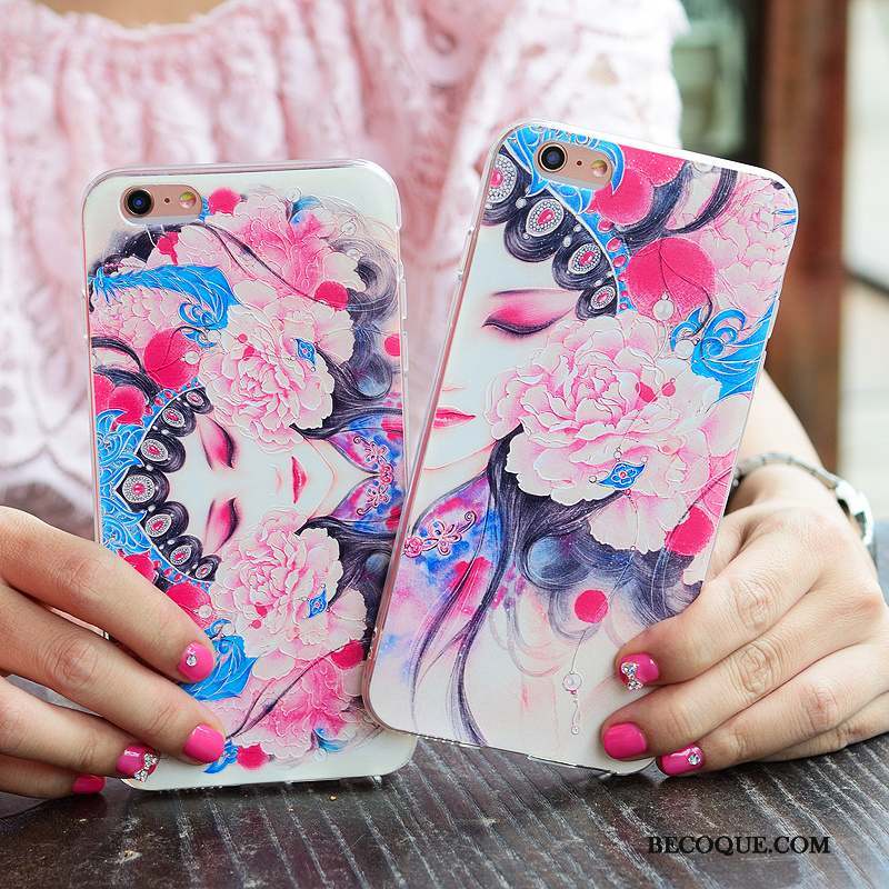 iPhone 6/6s Plus Coque Opéra De Pékin Protection Rose Étui Style Chinois Hua Dan