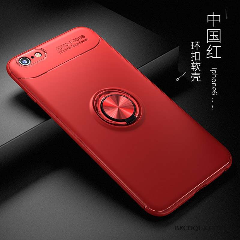 iPhone 6/6s Plus Coque Rouge Fluide Doux Support Incassable Tendance Silicone