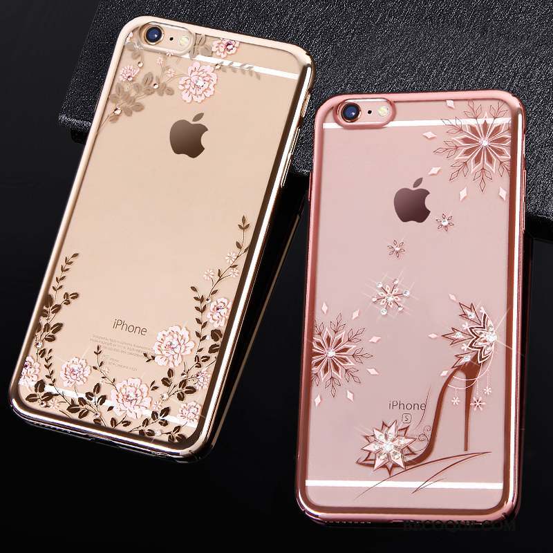 iPhone 6/6s Plus Coque Tout Compris Étui Luxe Strass Or Or Rose