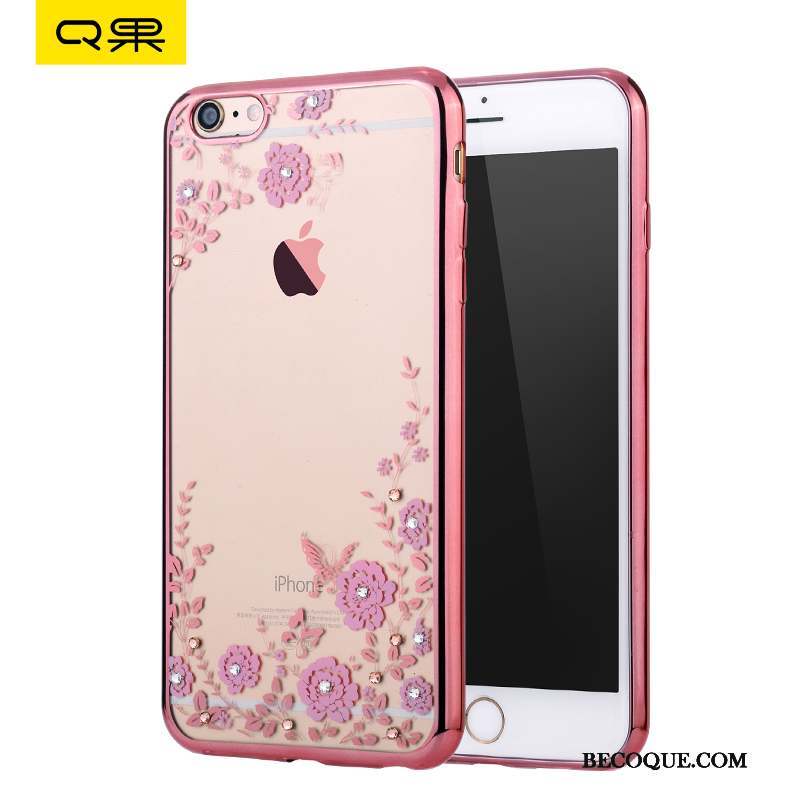 iPhone 6/6s Plus Luxe Fluide Doux Incassable Coque De Téléphone Silicone Or Rose