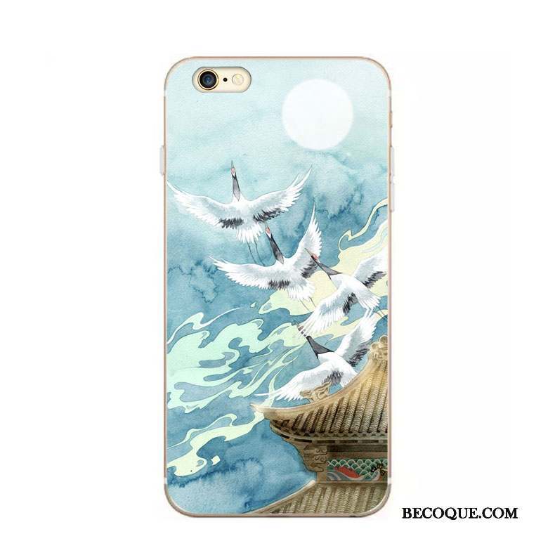 iPhone 6/6s Plus Vintage Art Coque De Téléphone Bleu Vent Fluide Doux