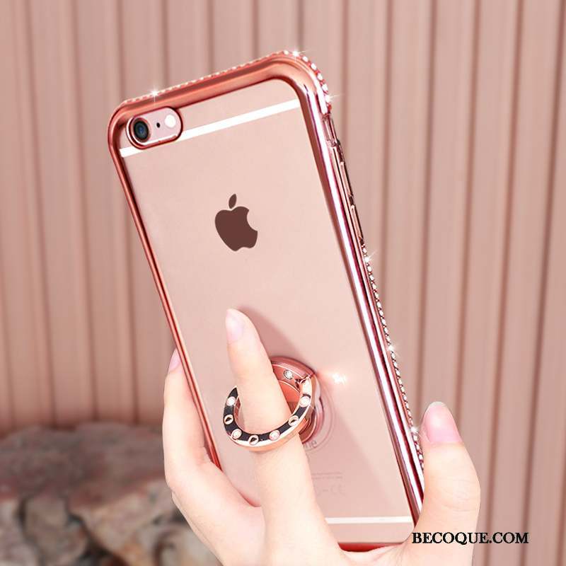 iPhone 6/6s Plus Étui Protection Strass Transparent Coque De Téléphone Support