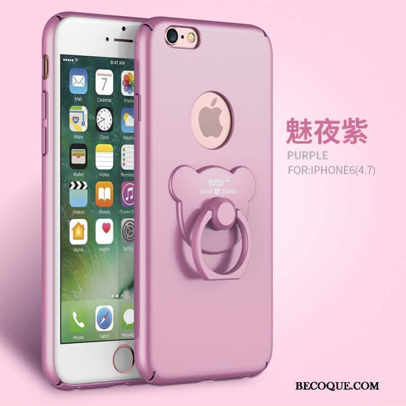 iPhone 6/6s Protection Coque De Téléphone Violet Incassable Délavé En Daim Support