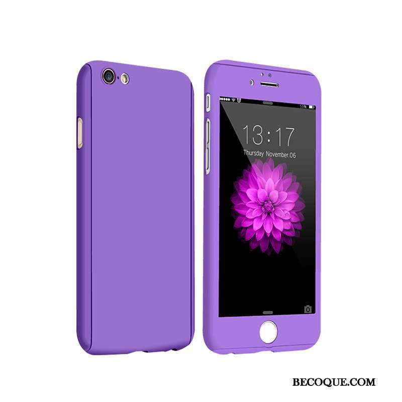 iPhone 6/6s Violet Tout Compris Coque De Téléphone Délavé En Daim Difficile Simple