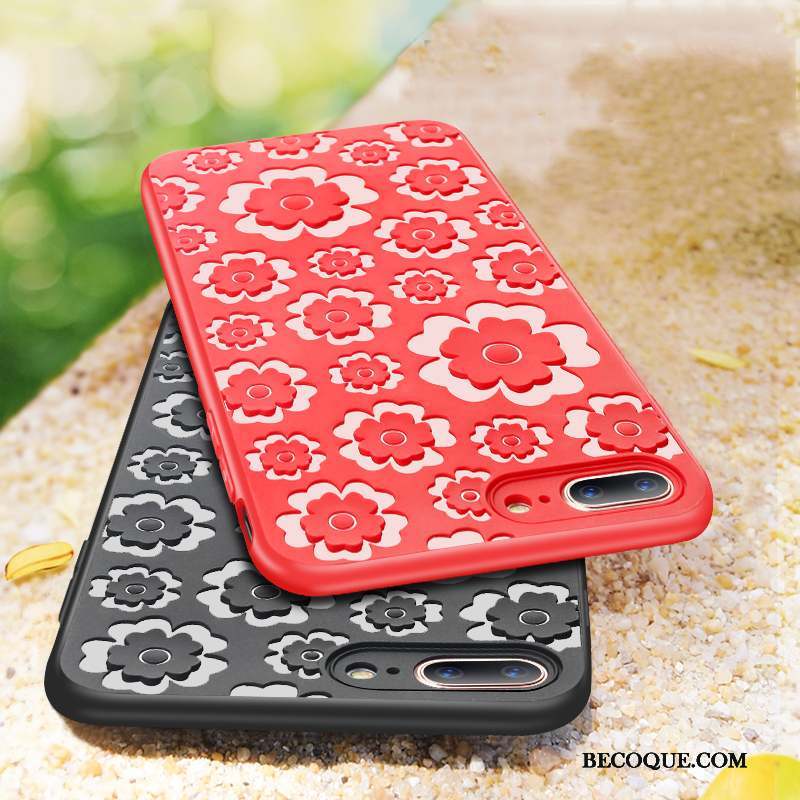 iPhone 7 Coque De Téléphone Tempérer Rouge Fluide Doux Incassable Tout Compris