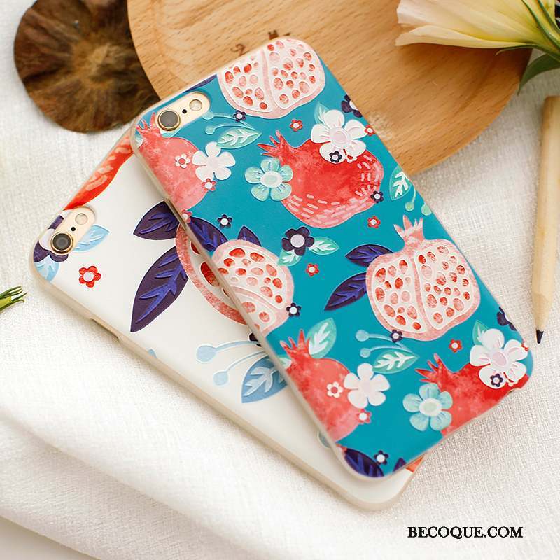 iPhone 7 Coque Fluide Doux Incassable Tout Compris Marque De Tendance Fleurs Gaufrage