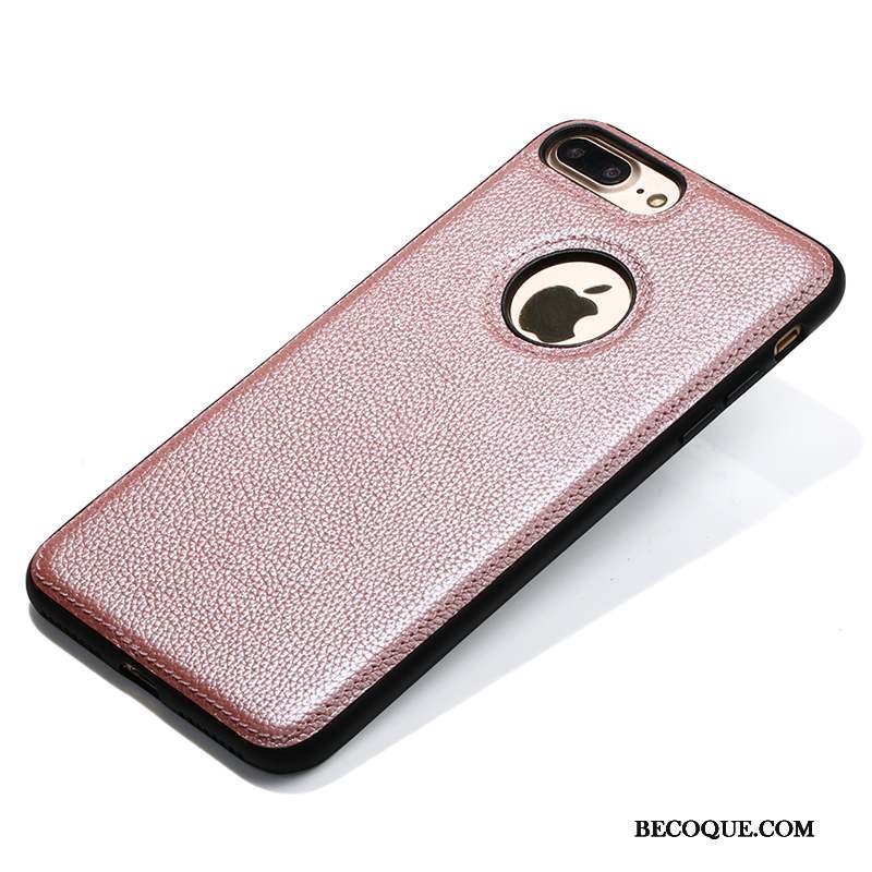 iPhone 7 Coque Or Rose Tout Compris Étui En Cuir Incassable Silicone Couvercle Arrière