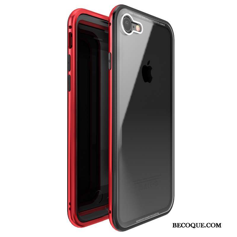 iPhone 7 Coque Étui Métal Rouge Protection Tout Compris Incassable