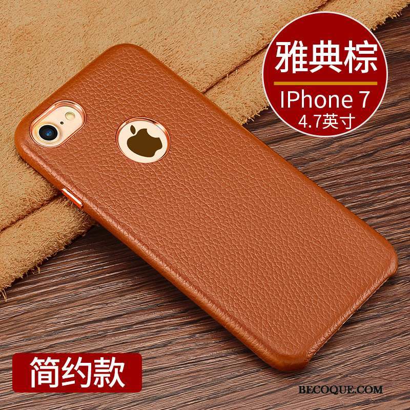 iPhone 7 Coque Étui Nouveau Cuir Véritable Protection Luxe Business