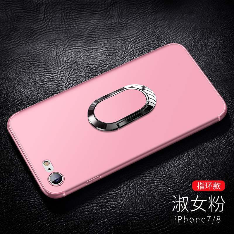 iPhone 7 Délavé En Daim Coque Tendance Rose Fluide Doux Étui