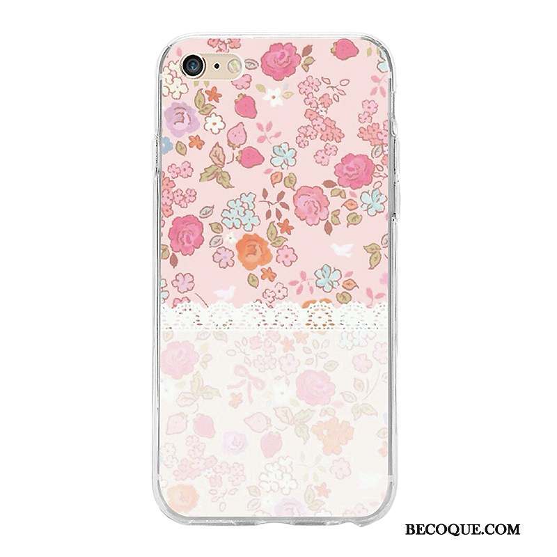 iPhone 7 Fluide Doux Transparent Coque De Téléphone Net Rouge Étui Rose