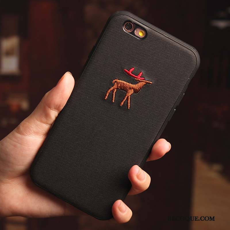 iPhone 7 Petit Personnalité Coque De Téléphone Silicone Noir Cerf