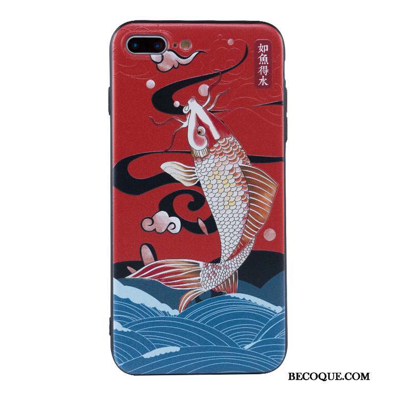 iPhone 7 Plus Coque Art Étui Nouveau Style Chinois Rouge Vent