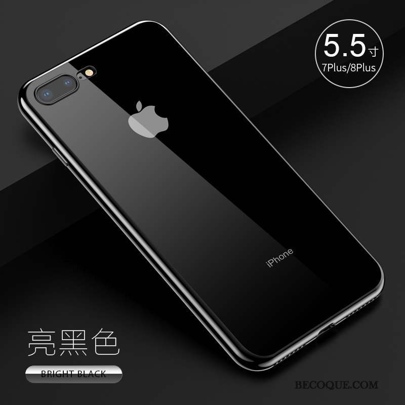 iPhone 7 Plus Coque De Téléphone Transparent Argent Fluide Doux Étui Tout Compris