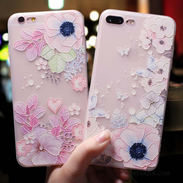 iPhone 7 Plus Coque Tout Compris Élégant Silicone Incassable Marque De Tendance Rose