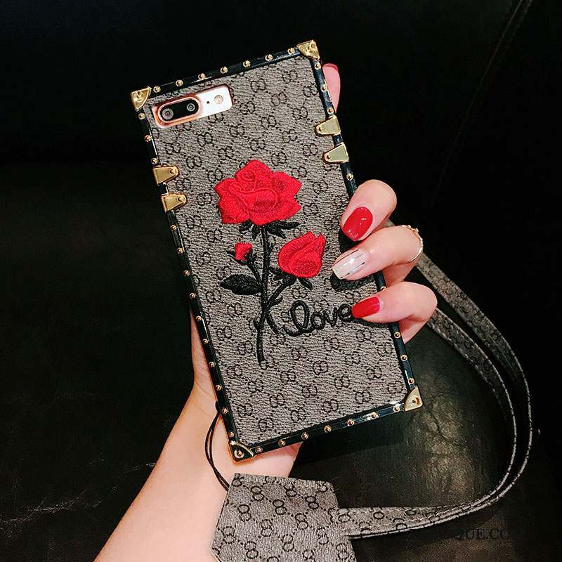 iPhone 7 Plus Fleur Rose Europe Coque De Téléphone Ornements Suspendus Étui En Cuir