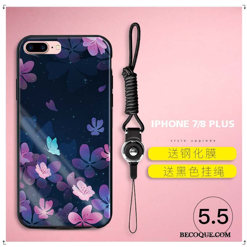 iPhone 7 Plus Fluide Doux Coque De Téléphone Fleur Nouveau Silicone Verre