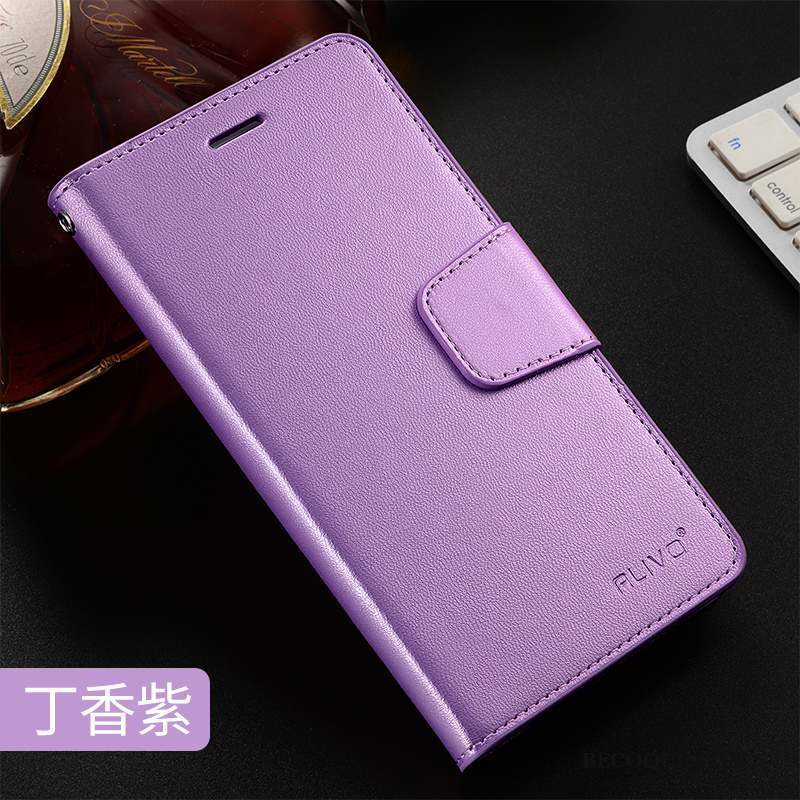iPhone 7 Plus Fluide Doux Étui En Cuir Clamshell Protection Violet Coque De Téléphone