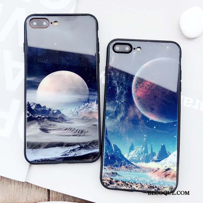 iPhone 7 Plus Miroir Bleu Incassable Verre Personnalité Coque De Téléphone