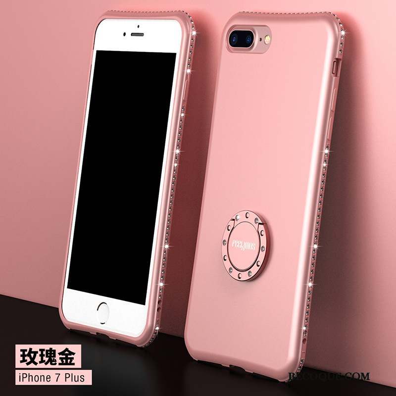 iPhone 7 Plus Étui Coque Métal Support Fluide Doux Silicone