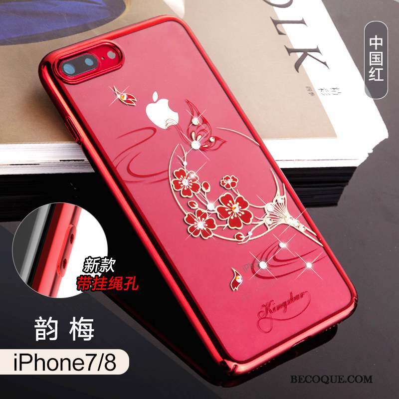 iPhone 7 Rouge Luxe Étui Marque De Tendance Coque De Téléphone Incassable