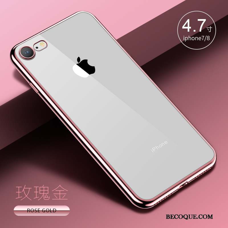 iPhone 7 Très Mince Fluide Doux Incassable Silicone Coque De Téléphone Or Rose