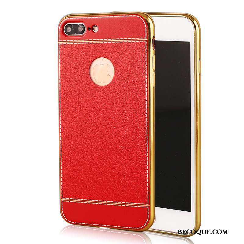 iPhone 7 Étui Rouge Coque De Téléphone Pu Étui En Cuir Tout Compris