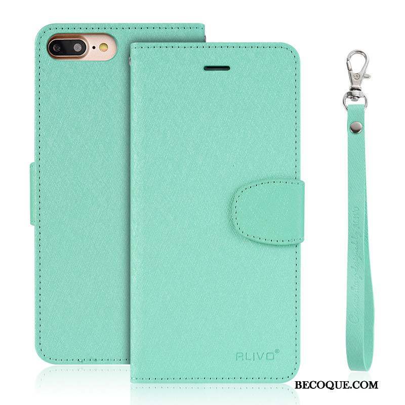 iPhone 7 Étui Étui En Cuir Vert Coque De Téléphone Fluide Doux Protection