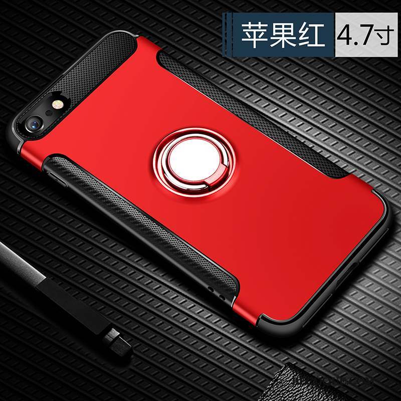 iPhone 8 Anneau Marque De Tendance Incassable Rouge Coque De Téléphone Étui