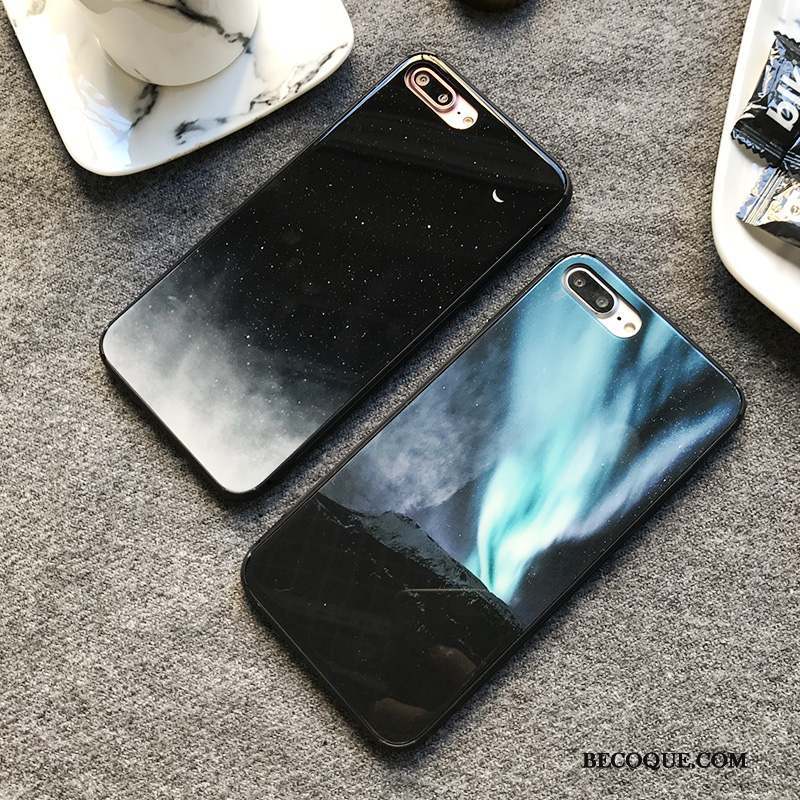 iPhone 8 Coque Bleu Tendance Créatif Incassable Personnalité Silicone