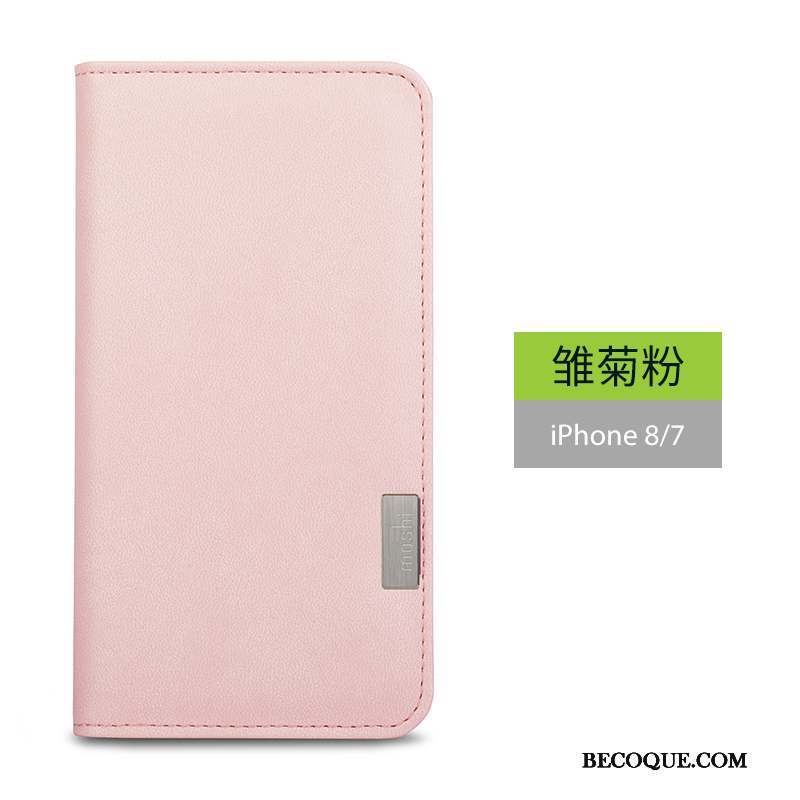 iPhone 8 Coque De Téléphone Rose Étui En Cuir Protection Housse Elegance