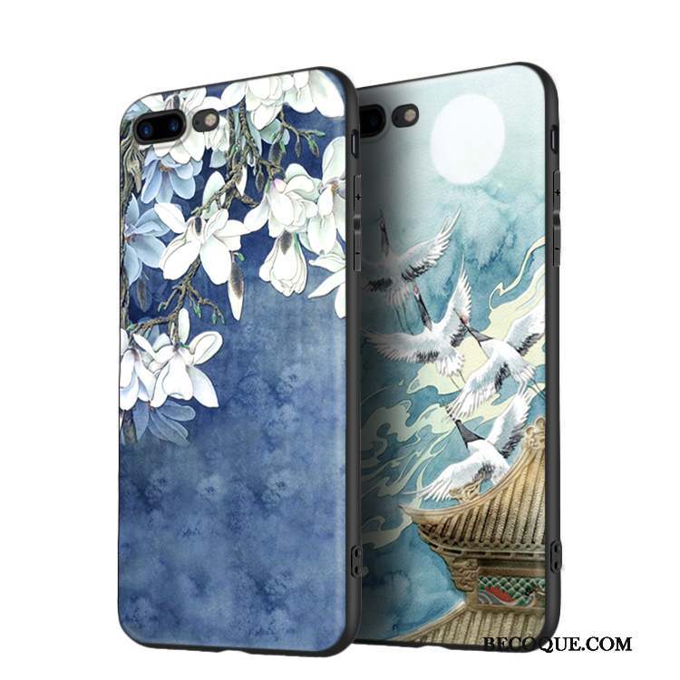 iPhone 8 Coque Incassable Nouveau Silicone Étui Bleu Marque De Tendance